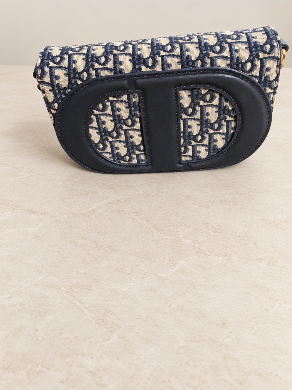 Dior Navy & Cream Oblique Saddle Crossbody
